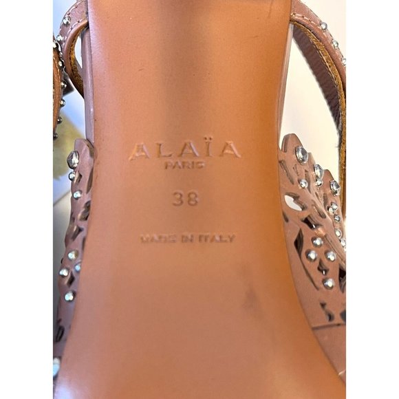 Alaia Purple Cutout Studded Slingback Heels, Size 8 (US) 38 (IT), New! $1,320 - Picture 9 of 11
